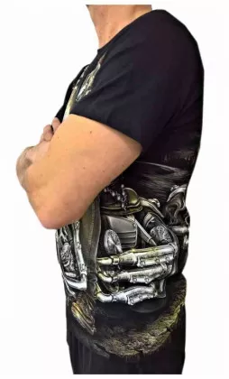 T-Shirt Totenkopf Biker (Glow in the Dark)