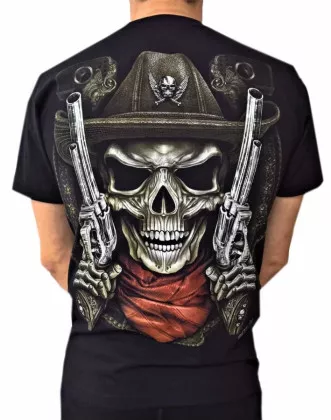 T-Shirt Skull 2 Guns (Glow in the Dark)