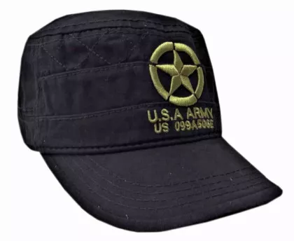 Schwarze US Armee Feldkappe mit Stern