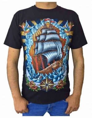 T-Shirt Piraten Schiff (Glow in the Dark)