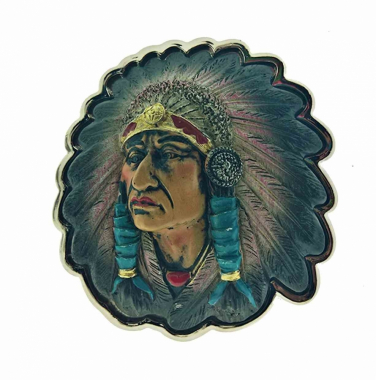 Belt Buckle Chief Red Indian