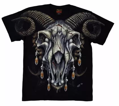 T-Shirt Widder Schädel (Glow in the Dark)