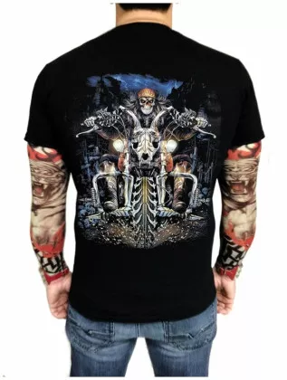 T-Shirt Totenkopf Biker (Glow in the Dark)