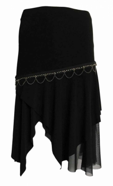 Black midi Skirt with Chain and Studs
