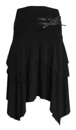 Asymmetrischer Rock Schwarz mit Schleife