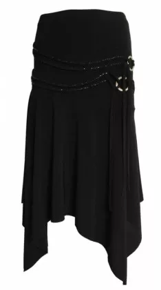 Eleganter Rock Schwarz mit dezenten Applikationen