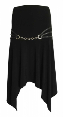 Elegant black skirt with chain
