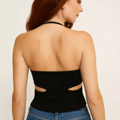 Bandeau Top lang schwarz