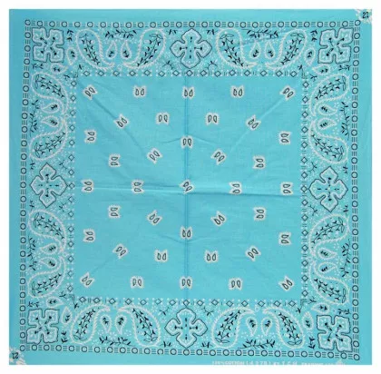 XL Bandana Halstuch Babyblau Paisley