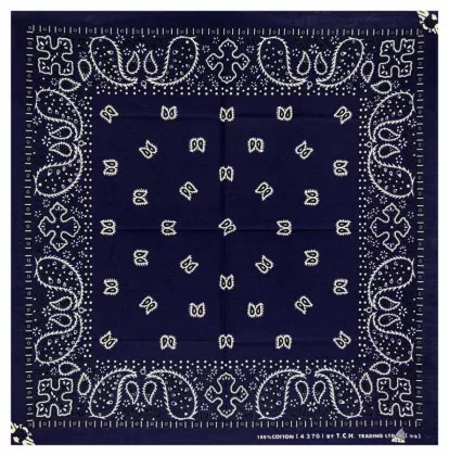 XL Bandana Halstuch Dunkelblau Paisley