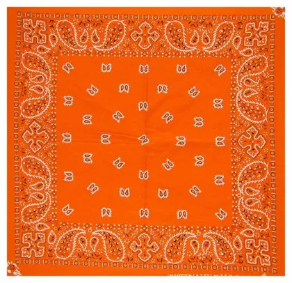 XL Bandana Halstuch Hellorange Paisley