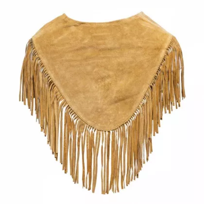 Lederponcho mit Gelber Blume