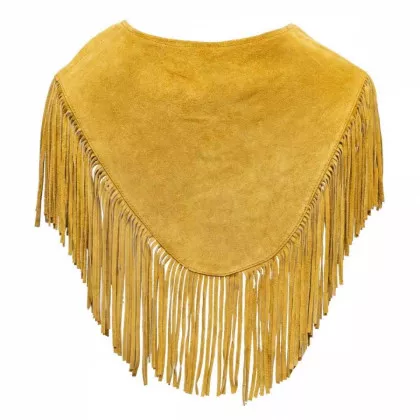 Fringed Vest with floral pendant