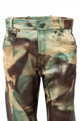 Ladies biker pants made of genuine leather