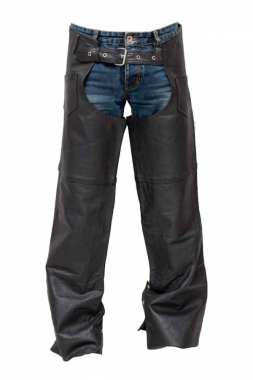 Mens biker chaps made of genuine leather