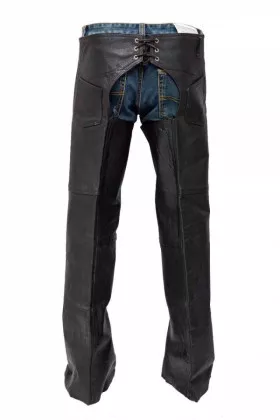 Mens biker chaps made of genuine leather