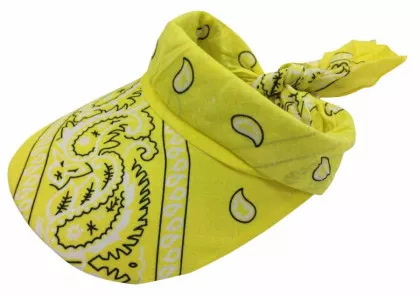 Sonnenschirm Cap mit gelbem Paisley Muster