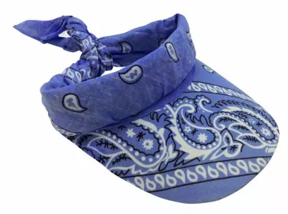 Sonnenschirm Cap hell Blau mit Paisley Muster