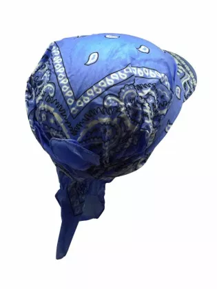 Sonnenschirm Cap hell Blau mit Paisley Muster