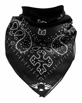 XL Bandana Scarf Black Paisley