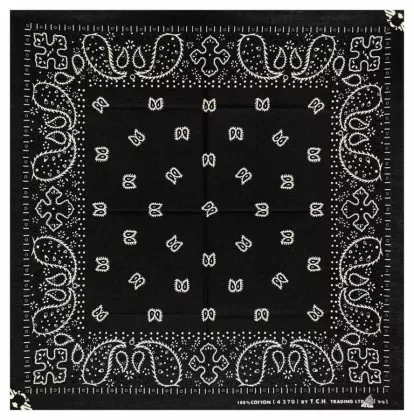 XL Bandana Halstuch Schwarz Paisley