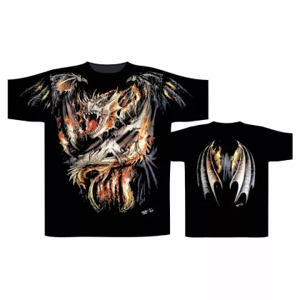 Biker T-Shirt Feuerdrache (Glow in the Dark)