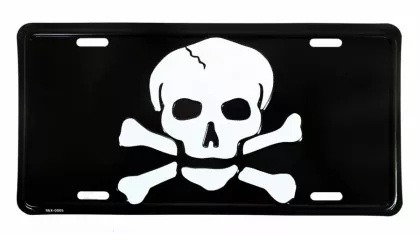 Totenkopf Blechschild - 30cm x 15cm