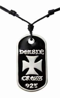 Necklace with dogtag pendant Cross 925