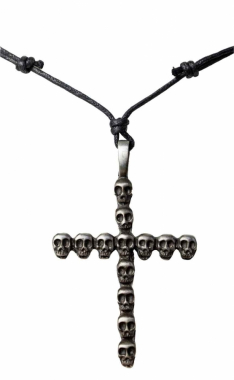 Halskette mit Anhänger Totenkopfkreuz