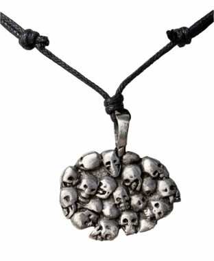 Halskette mit Anhänger Totenkopfschwarm