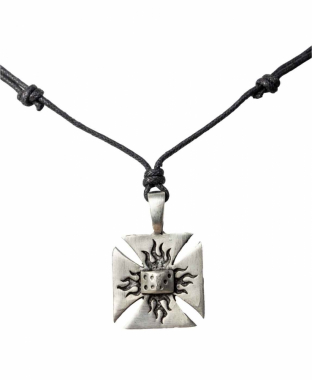 Halskette Spielwürfel auf Kreuz Anhänger