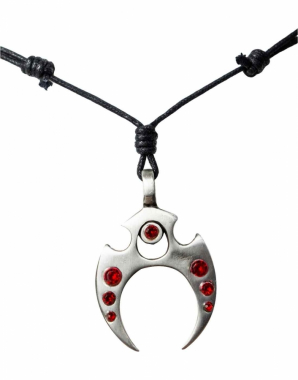 Halskette Hufeisen-Symbol mit Roten Steinen