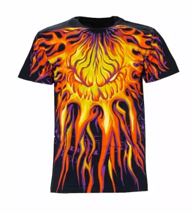 Biker T-Shirt Flammengesicht