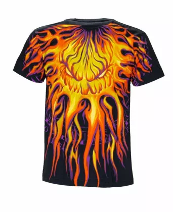 Biker T-Shirt Flammengesicht