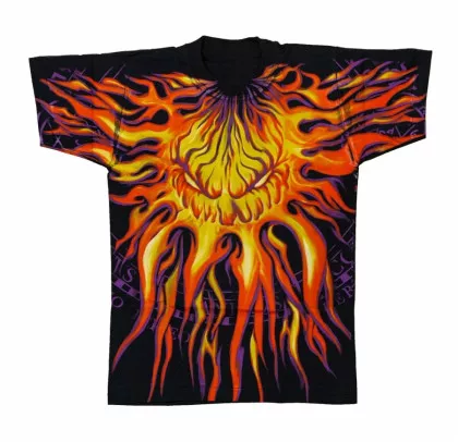 Biker T-Shirt Flammengesicht