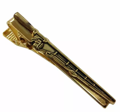 Krawattennadel aus Metall mit Angelrute