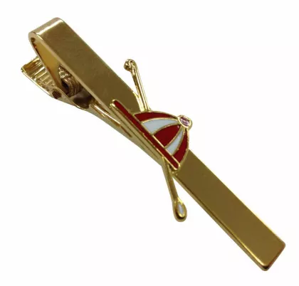Krawattennadel aus Metall mit Roter Kappe