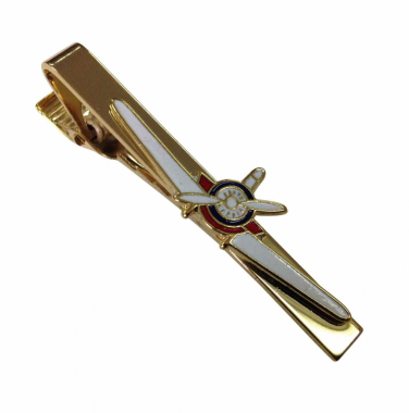 Krawattennadel aus Metall mit Propellerflugzeug
