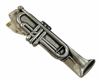 Metal tie clip with Trumpet