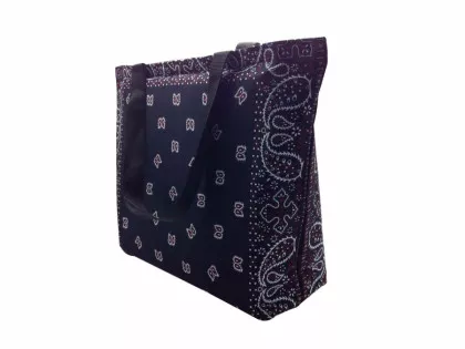 Shopper Tasche Paisley Schwarz Rot Weiß