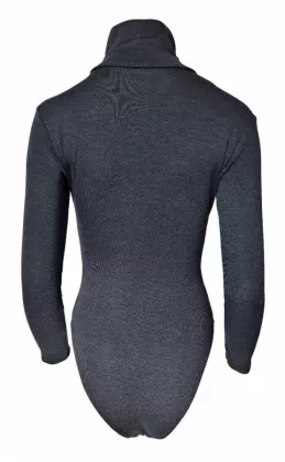 Damenbody Grau mit Rollkragen