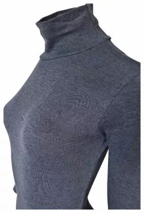 Damenbody Grau mit Rollkragen