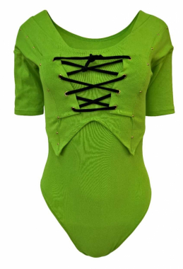 Womens Bodysuit Green Vest