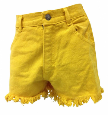 Girls hot pants in yellow