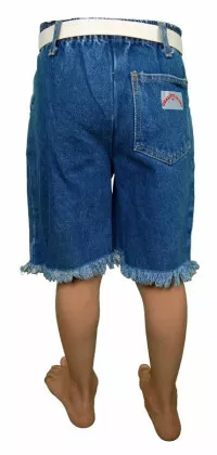 Kinder Shorts Jeans-Blau mit Fransen