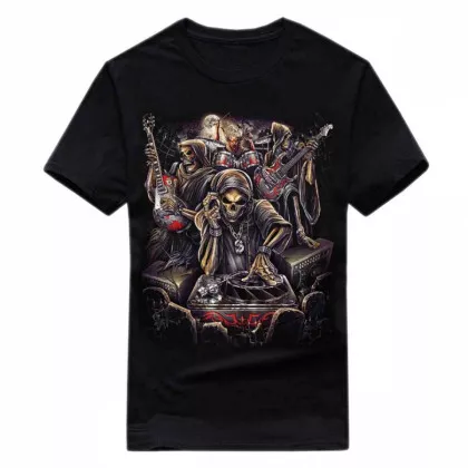 Biker T-Shirt Skull Band (Glow in the Dark)