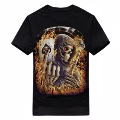 Biker T-Shirt Pik Ass Totenkopf (Glow in the Dark)