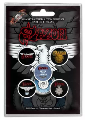 Button Pack Saxon Wheels Of Steel Badge Pack