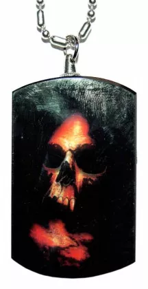 Dog Tag Totenkopf Rot