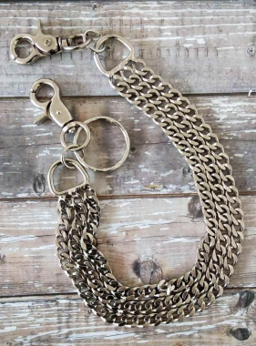 Trouser chain key ring 3 row 41 cm
